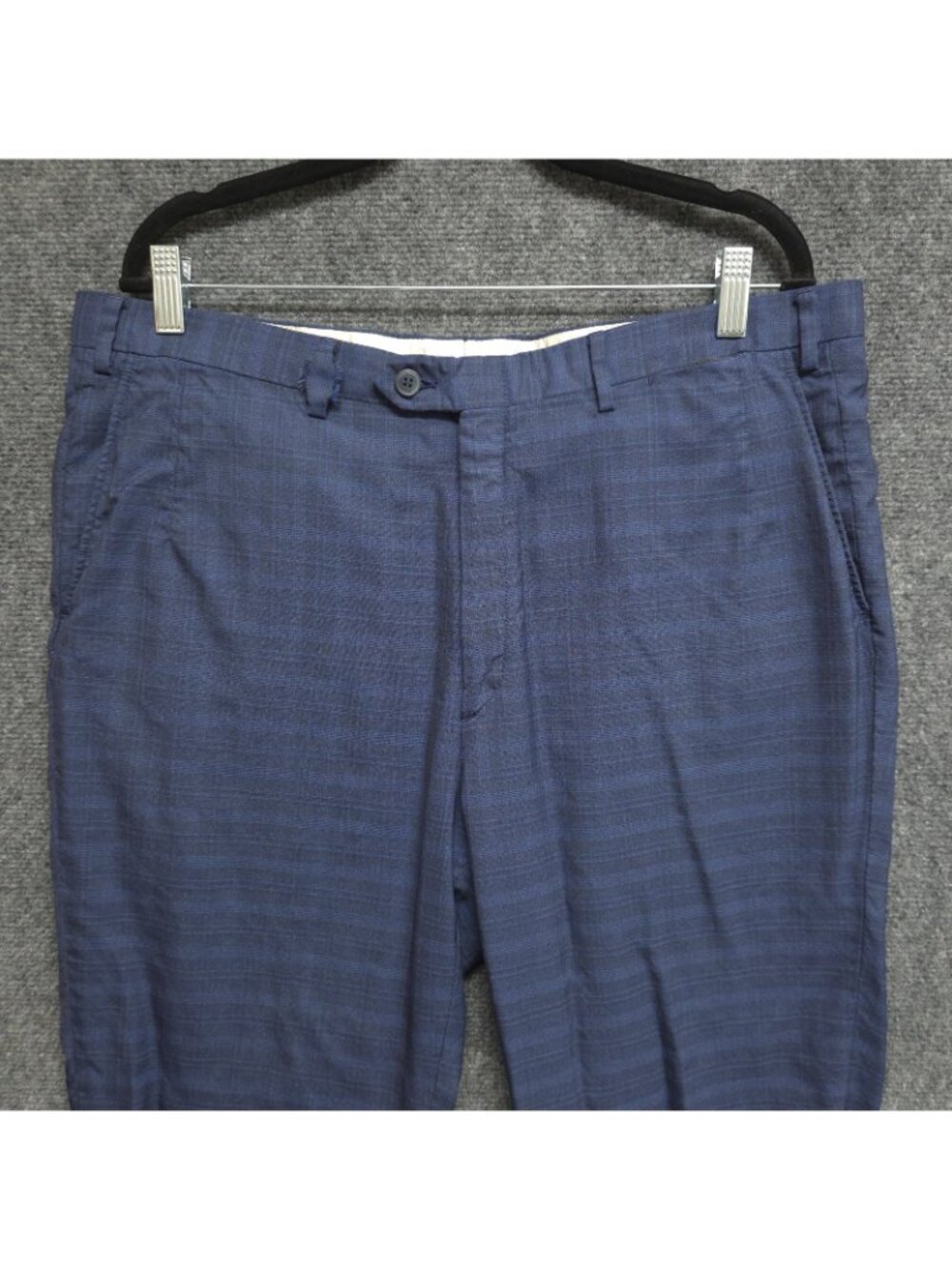 Brioni Dress Pants Mens 36x28 Blue Windowpane Check Distressed - Picture 2 of 11